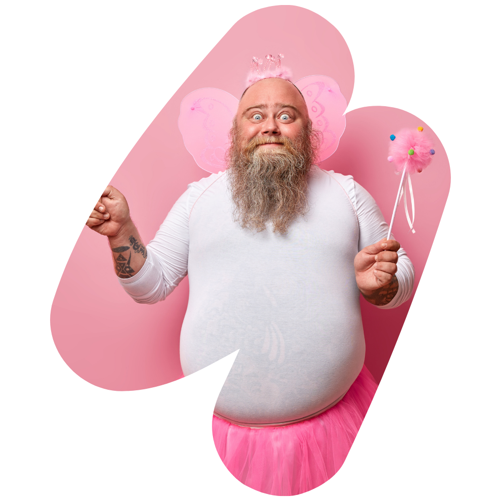 homme fée couleur rose